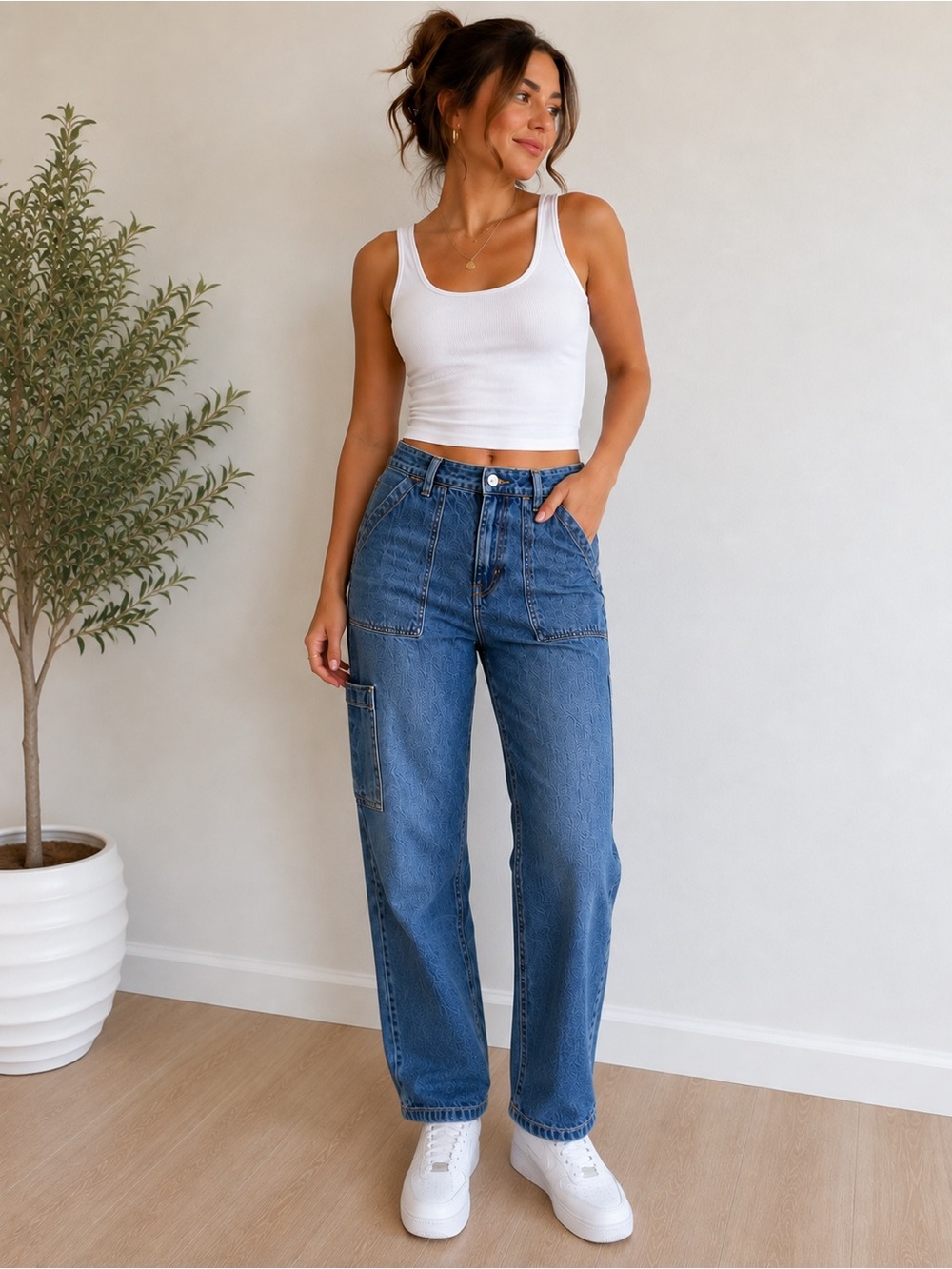 American Eagle Mom Jeans Womens 8 Carpenter Utility High Rise Straight Leg Blue